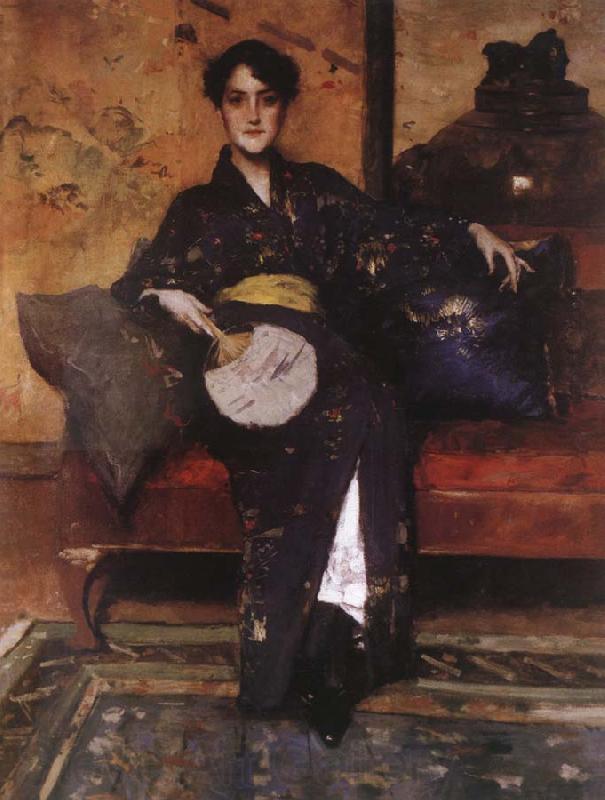 William Merritt Chase Blue Kimono France oil painting art
